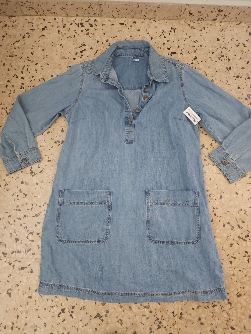 Old Navy Light Blue Denim Shirt Dress